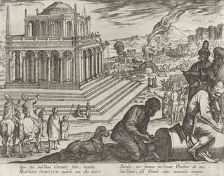 Płyta 5: Grobowiec Mausolus, z „Siedem cudów świata”, 1608.