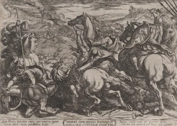 Ilustracja 6: Izraelici pokonani przez Kananejczyków za nieposłuszeństwo Mojżeszowi..., ca. 1590-ok. 1610.