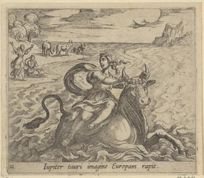 Furgon dachowy Europa Jowisz chwyta Europę na obraz byka (tytuł na obiekcie) Transformacja wielkości metamorfoseonu (tytuł serii) Metamorfosen van Ovidius (tytuł serii)