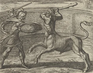 Tezeusz i Minotaur Minotaur Tezeusz vincit, z The Metamorphos..., Opublikowane po 1606 r.