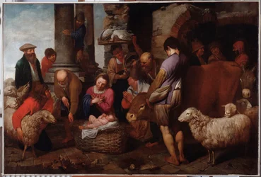 Adoracja Trzech Króli Obraz Antonio Travi (1608-1665) XVII-wieczne Genes Musei di Strada Nuova (dawniej Palazzo Bianco)