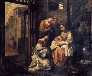„„Narodziny św. Francois”” Obraz Antoniego Viladomata i Manalta (1678-1755) XVIII-wieczna Barcelona. Narodowe Muzeum Sztuki Katalonii.