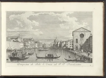Gezicht op het Canal Grande, de Santa Maria di Nazareth en de San Simeone Piccolo te Venetië Perspektywa od Domu Świętego Krzyża do PP Discalceatos (tytuł na obiekcie) Najsłynniejsze widoki Wenecji z 38 paneli Antoniusa Canal, wydrukowane na mosiądzu przez