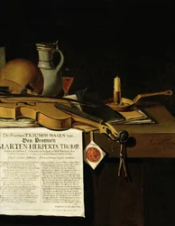 Vanitas martwa natura w hołdzie admirałowi Martenowi Herpertszwoonowi Trompowi, 1655