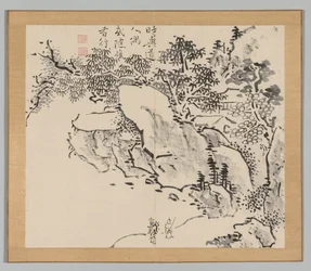 Podwójny Album Studiów Krajobrazowych wg Ikeno Taiga, t. 2 k. 34, XVIII w.