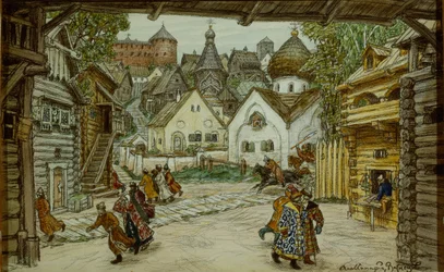 Scenografia do opery Opricznik Gwardzista Piotra Czajkowskiego, 1911