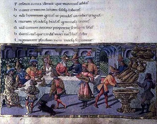Ms 492 f.75 Scena bankietowa z Eneidy (welum)