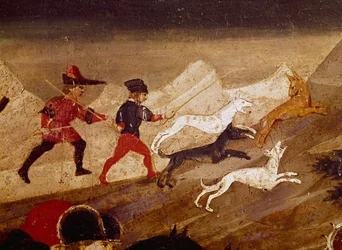 Historia Griseldy, poł. XV w. obraz Apollonio di Giovanni (ok. 1417 lub 1415-1465), tempera na desce, 38x165 cm., Szczegół