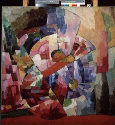 Astry (Astry). Kubistyczna martwa natura. Obraz Aristarkha Wasiljewicza Lentulowa (1882-1943), olej na płótnie