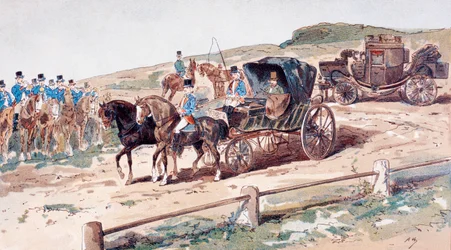 Postillion na koniu zaprzęgowym, XIX w., 1886 r.