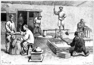 Papiernia, Chiny, 1895.