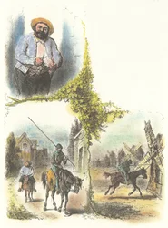 Ilustracja Armanda-Louis-Henri Telory do dziecięcej adaptacji Don Quichot