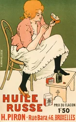 Plakat reklamujący ochraniacz na buty „Huile Russe”, 1896 r.