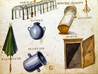 Ilustracje z „Księgi alfabetu francuskiego z 1814 roku”, wyd. autorstwa Charlesa Plante Fine Arts
