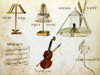 Ilustracje z „Księgi alfabetu francuskiego z 1814 roku”, wyd. autorstwa Charlesa Plante Fine Arts