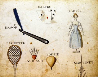Ilustracje z „Księgi alfabetu francuskiego z 1814 roku”, wyd. autorstwa Charlesa Plante Fine Arts