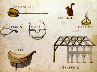 Ilustracje z „Księgi alfabetu francuskiego z 1814 roku”, wyd. autorstwa Charlesa Plante Fine Arts