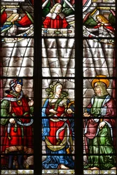 Prorok Daniel, Sybilla Cimmerienne i św. Mateusz Ewangelista - Witraż kaplicy Saint Louis, Arnaud de Moles (1470-1520) ukończony w 1513 r. - Cathedrale Sainte Marie d