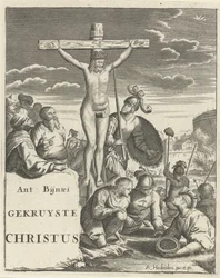 Chrystus na krzyżu Strona tytułowa dla: A. Byneus, Chrystus Ukrzyżowany, 1725