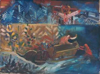 Niosąc chorych, ok. 1940 (olej na płótnie)