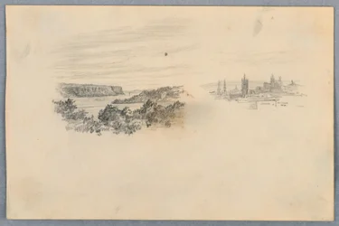 Dwa widoki, krajobraz i panoramę miasta