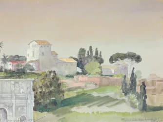 Wzgórze Palatyn z Koloseum, 1927 (wc na papierze)