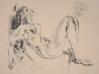 Akt w pozycji leżącej (litho)