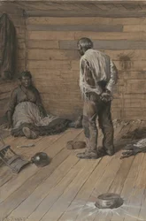 Różnica małżeńska, 1884 (akwarela i gwasz na papierze tkanym)