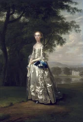 Portret damy w krajobrazie, 1750