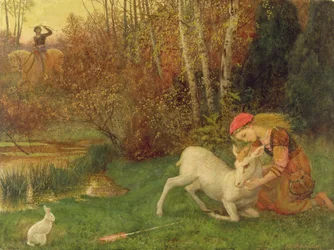 Biała łania, c.1870 (gwasz)