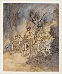 AKT IV: Scena I, w. 138 Wejdź do niektórych Żniwiarzy, odpowiednio przyzwyczajonych. Juno i Ceres wysyłają Iris po kilka nimf i żniwiarzy do wykonania tańca country.