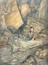 A Childs Future, ilustracja z The Springtide of Life: Poems of Childhood autorstwa Algernona Charlesa Swinburne