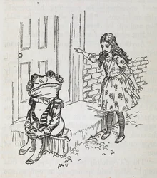 Alicja i żaba przebrani za lokaja
