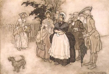 All Stood Amazed, scena z „Rip Van Winkle” Washingtona Irvinga (1783-1859) 1905 (pióro i atrament, akwarela)