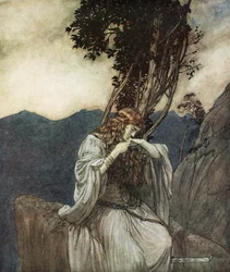 „Brunnhilda całuje pierścień, który zostawił jej Zygfryd”, 1924.