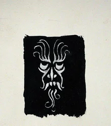 Grotesque Head (pióro i tusz oraz kolor ciała)