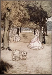 Myślę, że najbardziej wzruszającym widokiem w Ogrodach są dwa nagrobki Waltera Stephena Matthewsa i Phoebe Phelps..., z Piotrusia Pana w Kensington Gardens JM Barrie (1860 - 1937), wyd.