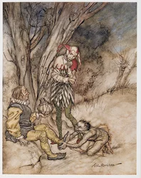 Pocałuję ich stopę: Przysięgam na ten temat, ilustracja z Burzy Williama Szekspira, wyd. 1926
