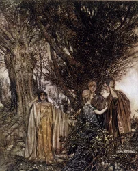 Ilustracja Arthura RACKHAMA (1867-1939) do „Snu letniej nocy” Williama Szekspira