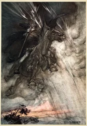 - Wściekły, Wotan jedzie na skałę! Nadchodzi jak burzowy wiatr!”, 1910.