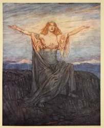 „Słońce, pozdrawiam cię! Witaj światło! Witaj, o chwalebny dzień!”, ilustracja z „Zygfryda i zmierzchu bogów”, 1924