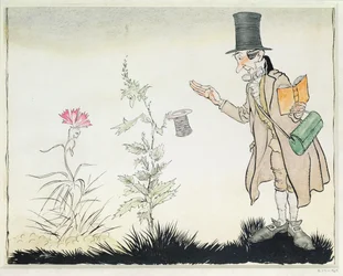 Profesor nie może tego znieść, ilustracja do „Kwiatków Ady” z Bajek Hansa Christiana Andersena, 1932