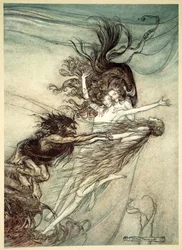 „Drenemaidens drażnią Albericha”, 1910.