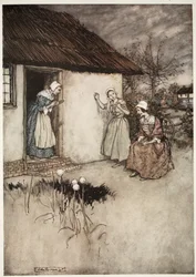 Dobre żony z wioski nigdy nie zawiodły, plotkując wieczorami, zrzucając całą winę na Dame Van Winkle z pubu Rip Van Winkle wydanego przez Washington Irving. 1910