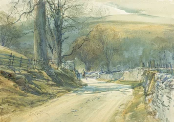 Kręta droga, Upper Wharfedale (akwarela)