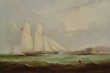 Szkuner Jacht Esmeralda Zbliża się do Cherbourga, 1861