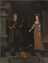 Albert III Saski, znany jako Nieustraszony i Sidonie de Boheme (Zdena de Podebrady) (olej na płótnie)