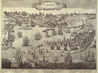 Miasto i port w Kadyksie. Grafika. HISZPANIA. ANDALUZJA. Kadyks. Museo de Cadiz