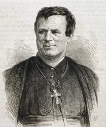 DUBUIS, Claude Marie (1817-1895). Urodzony w Anglii prałat Kościoła rzymskokatolickiego. Służył jako biskup Galveston w latach 1862-1892. Rycina. HISZPANIA. KATALONIA. Barcelona. Biblioteka Uniwersytecka w Barcelonie
