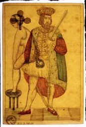 Stare karty do gry: scena erotyczna